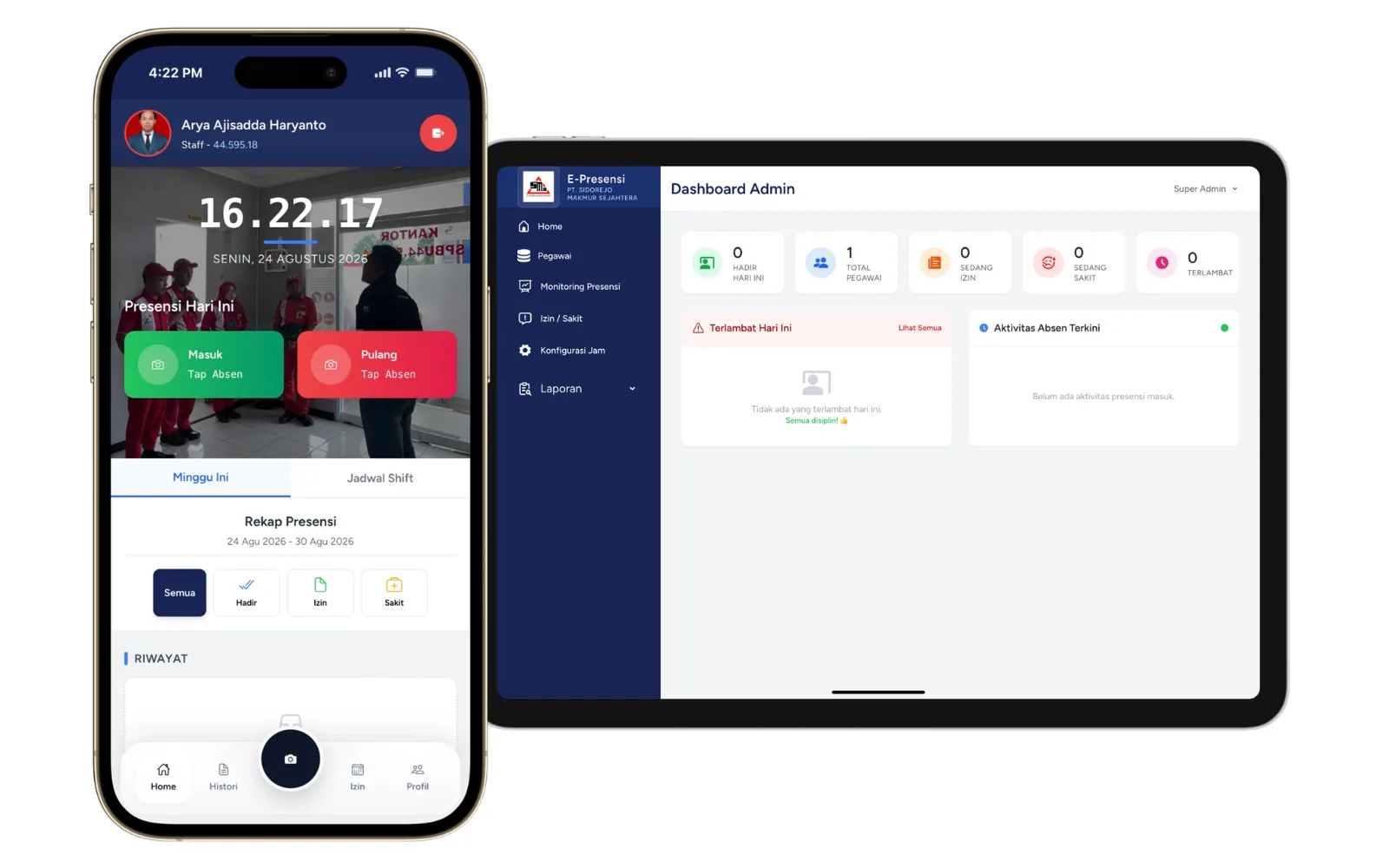Presensi SMS preview